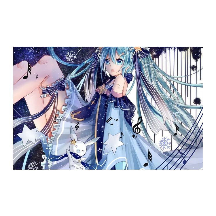 精准印花十字绣5d钻石贴画动漫初音未来卧室装饰画diy