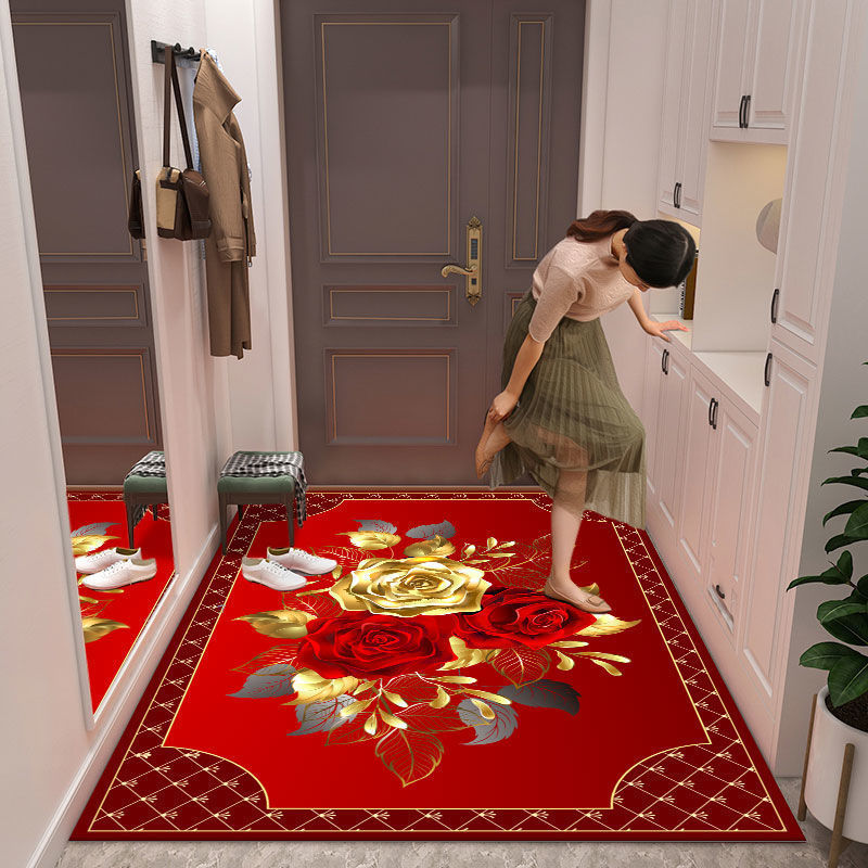 入户防滑门垫家用地垫客厅地毯床头地垫防滑脚垫红色地毯门口地垫