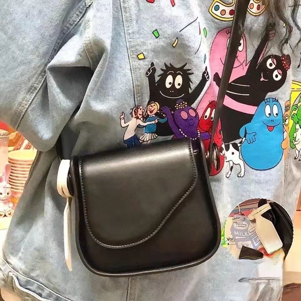 VANWALK海邊日記 原創復古高級感斜跨包女純色馬鞍包歪歪單肩包包