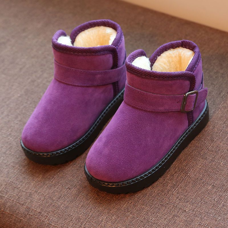 儿童雪地靴男童2022新款宝宝棉鞋女童短靴加绒冬季婴儿保暖鞋中筒