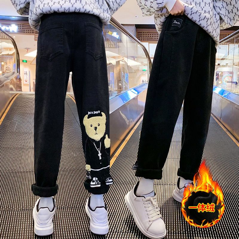 Girls' Jeans Spring and Autumn New Girls' Big Boys Casual Trousers Children's Loose Harem Pants Fashion Carrot Pants