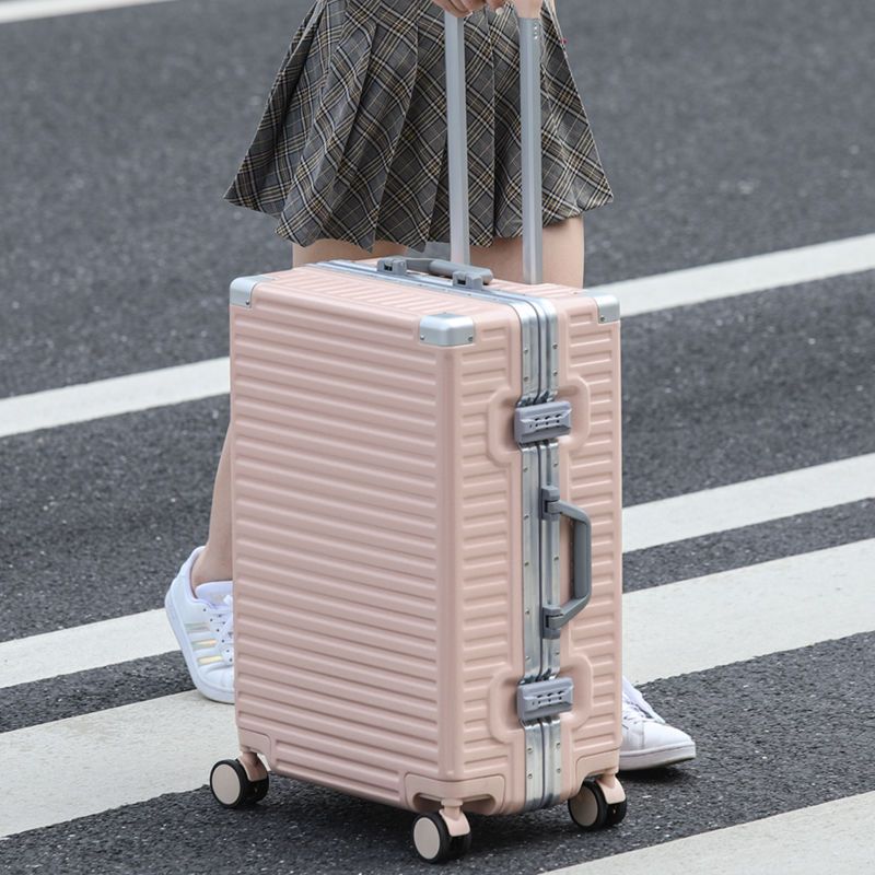 行李箱铝框20寸复古拉杆箱万向轮旅行箱24女男学生密码登机箱子28