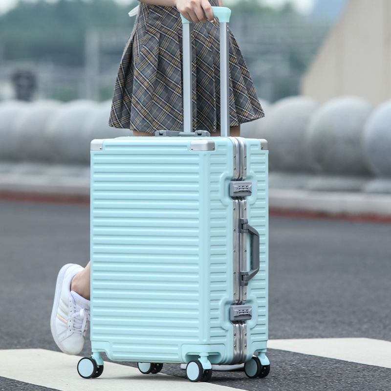高颜值新款铝框行李箱女日系小20寸网红时尚拉杆旅行密码箱男