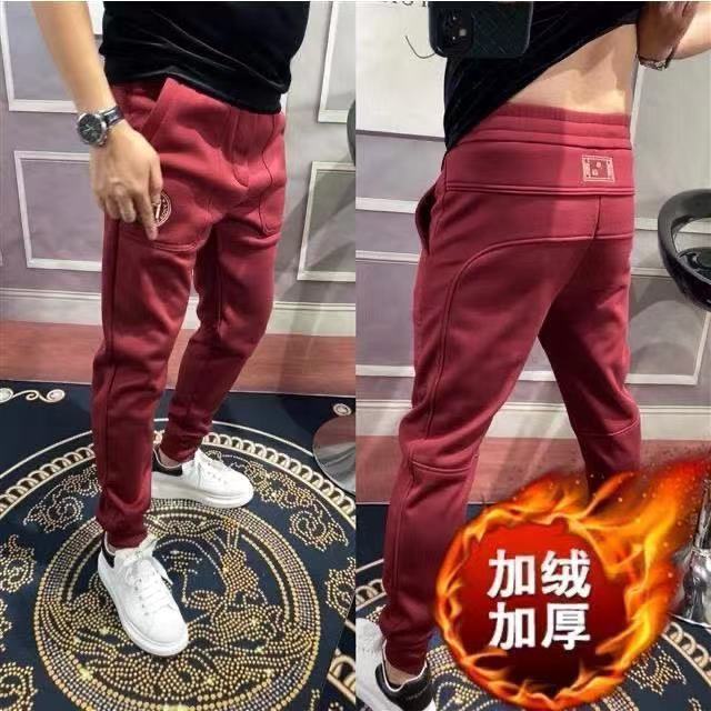 秋冬季加絨加厚新款男士休閒褲韓版運動褲小腳哈倫褲精神小伙衛褲