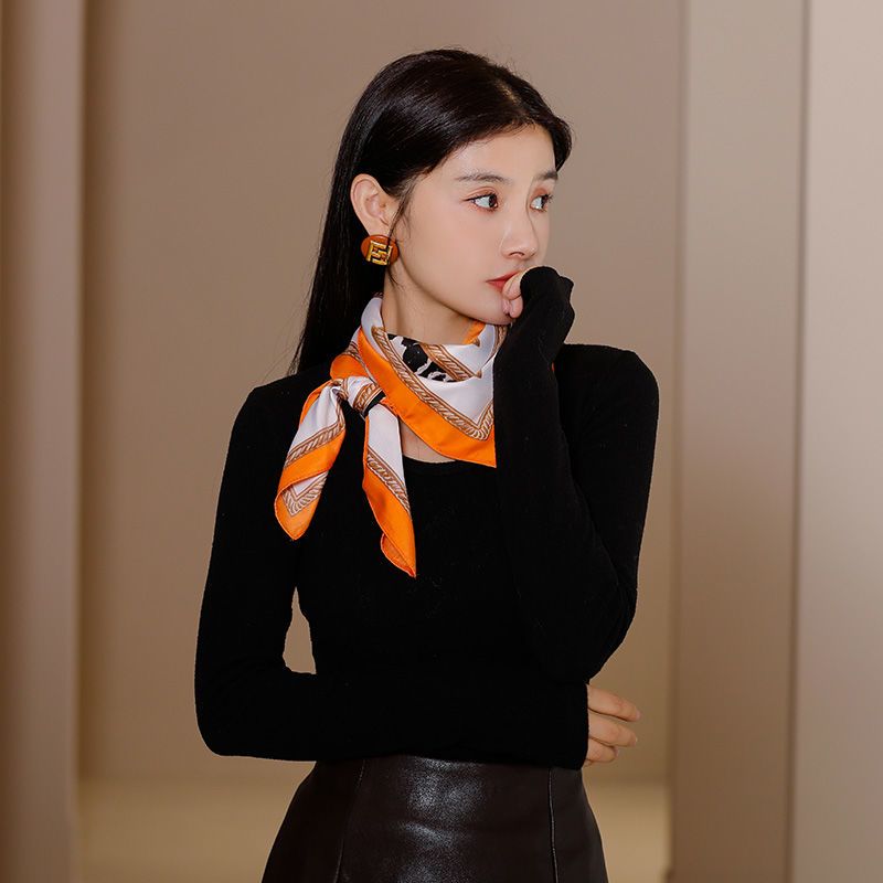 Sciarpe con motivo leopardato 90 * 90, sciarpe quadrate, sciarpe decorative versatili da donna, collane, abiti alla moda,_voghion.com