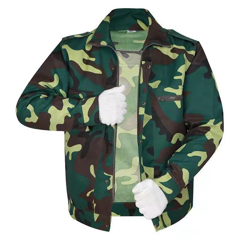 New-style camouflage uniform suit men's spring and autumn military training men and women grinding work site workers tooling labor insurance overalls men