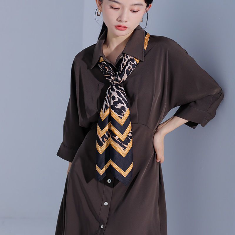 Sciarpe con motivo leopardato 90 * 90, sciarpe quadrate, sciarpe decorative versatili da donna, collane, abiti alla moda,_voghion.com