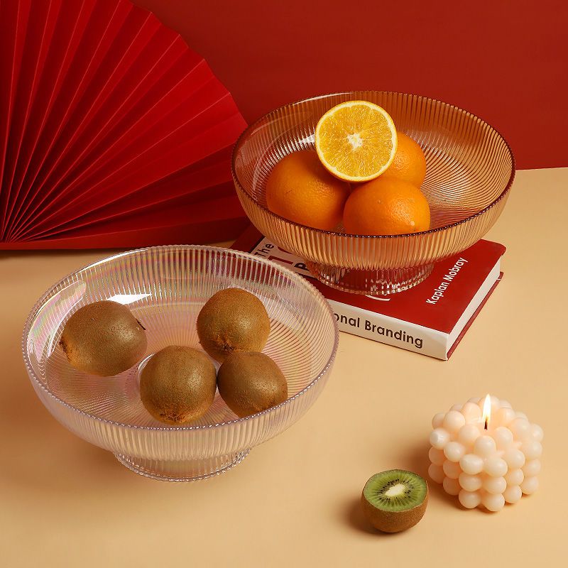贝汉美轻奢玻璃水果盘客厅家用透明网红现代个性创意茶几零食盘