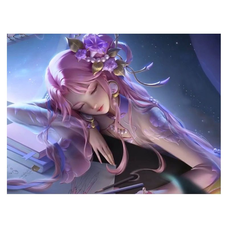 2021新款钻石画满钻卡通动漫王昭君乞巧织情点贴钻画十字客厅卧室【3