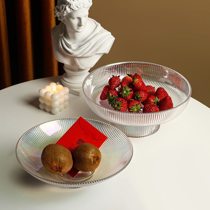 贝汉美轻奢玻璃水果盘客厅家用透明网红现代个性创意茶几零食盘
