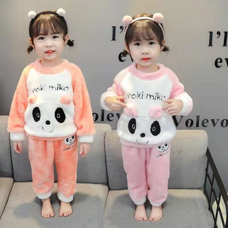 兒童新款嬰幼兒秋冬裝分體法蘭絨睡衣1-3歲半4女寶寶珊瑚絨家居服