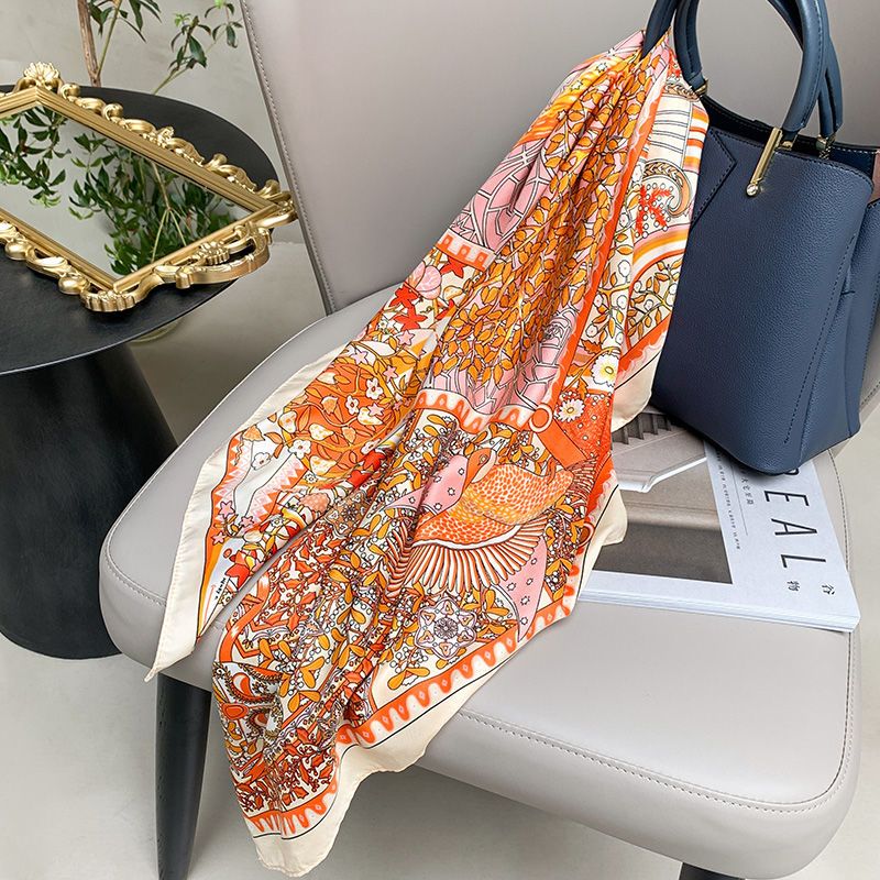 Printed fashion high-end scarf for women with double-sided anti silk versatile shawl for spring and autumn warmth and_voghion.com