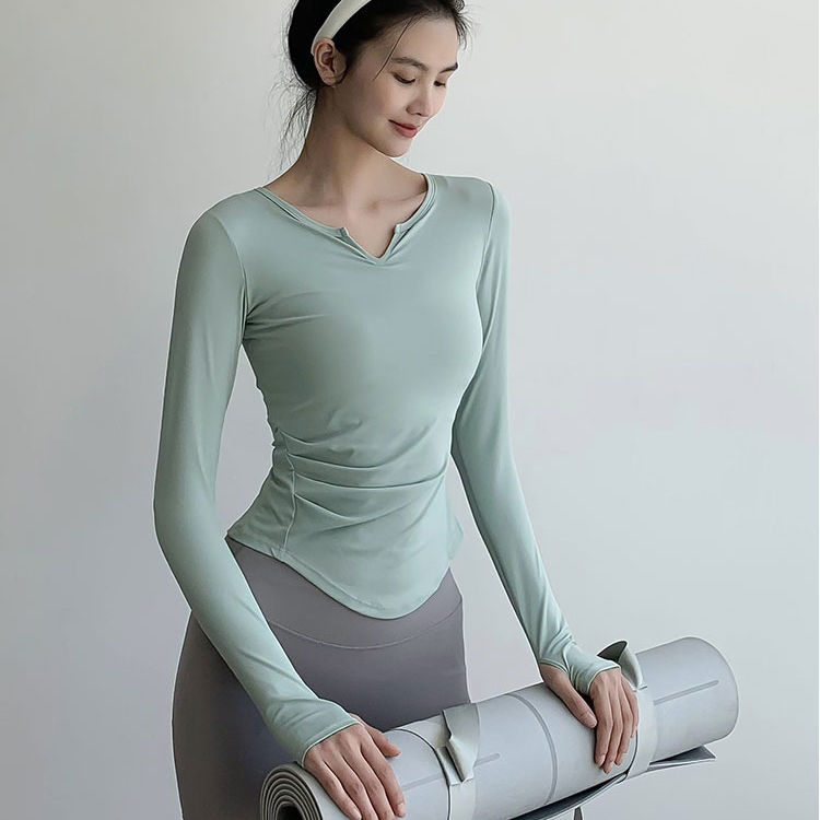 伽速者健身长袖女秋季跑步训练透气休闲修身瑜伽服运动长袖t恤