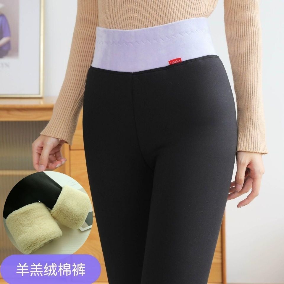 91249-特厚800克棉裤女冬季大码加绒加厚打底裤外穿高腰一体羊羔绒棉裤-详情图