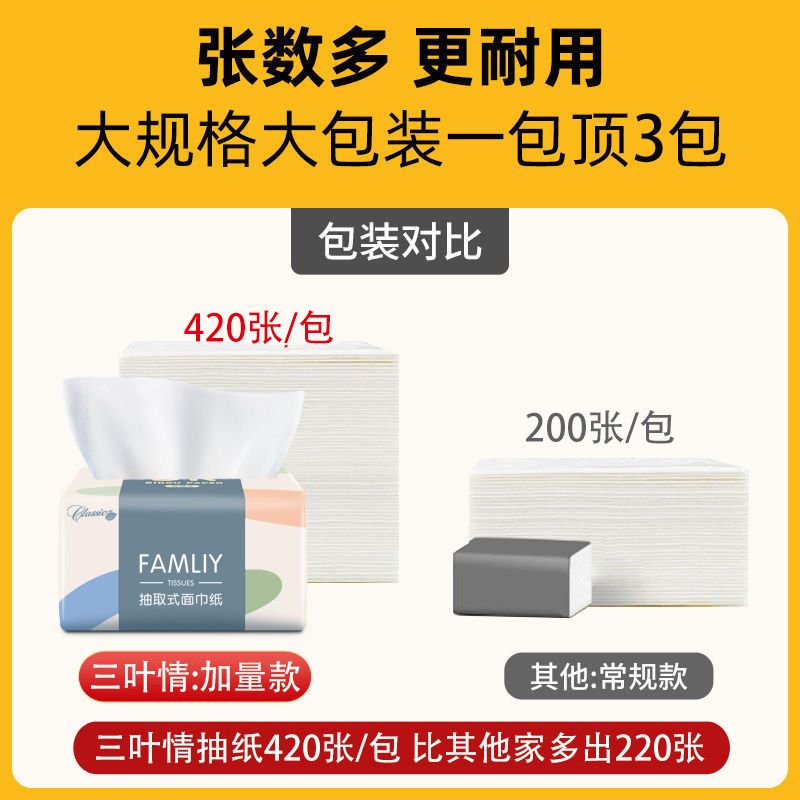 91498-【60包一年装】原木纸巾抽纸大包家用整箱批发卫生纸餐巾纸抽6包-详情图