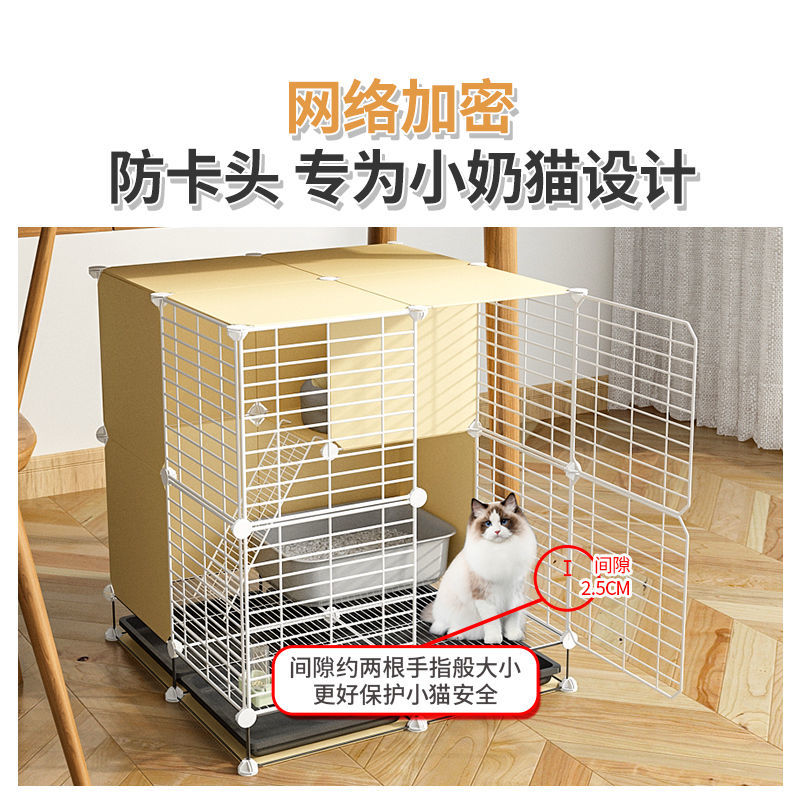 Cat cage with toilet integrated home indoor two-story cat villa cat supplies small kitten special offer cat house
