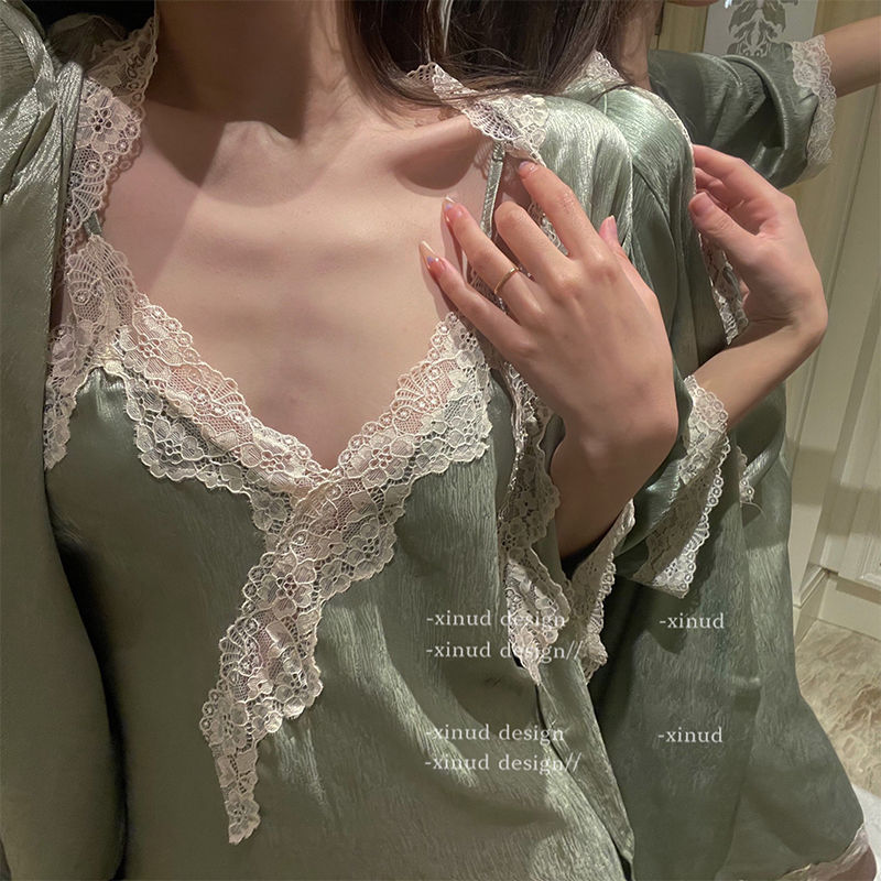 Monet manor summer nightwear female sexy lace suspender nightdress Nightgown home suit