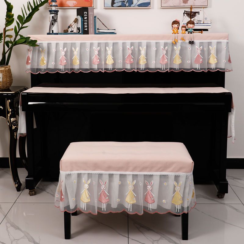 Little Rabbit Dust Half Lace Cloth Piano Stool Full Cover Nordic Simple Modern Children_voghion.com