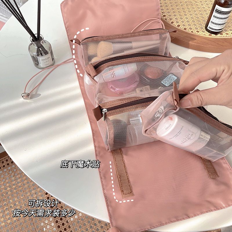 韩版化妆包便携外出大容量旅行洗漱包可拆分随身彩妆眉笔收纳袋
