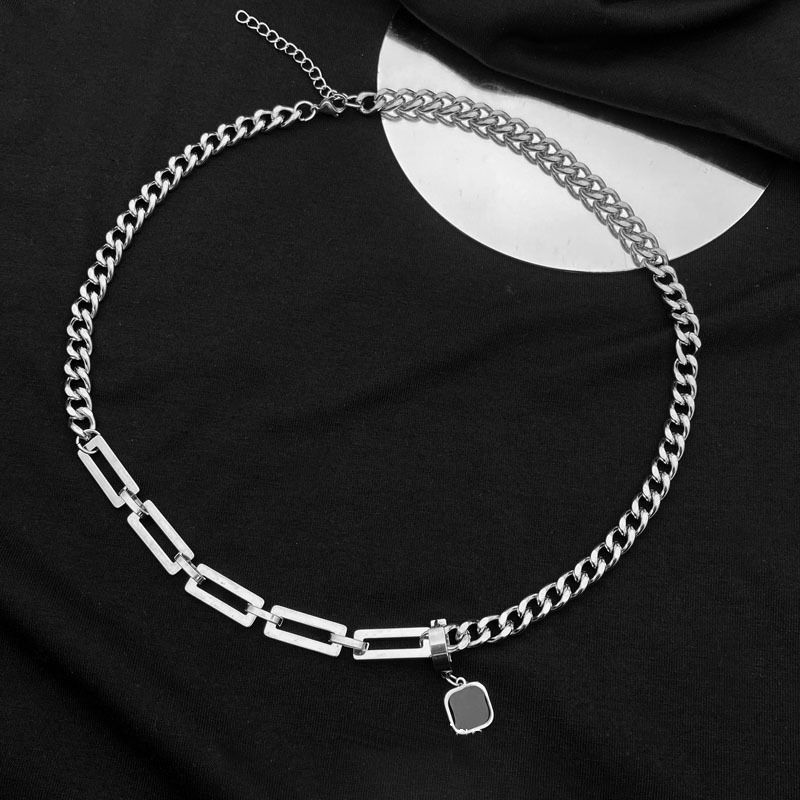 Minimalist Men's Spliced Chain Necklace Trendy Personalized Style_voghion.com