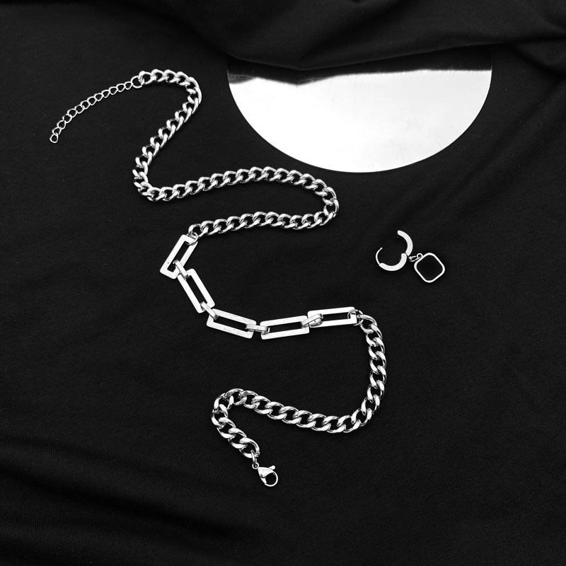Minimalist Men's Spliced Chain Necklace Trendy Personalized Style_voghion.com