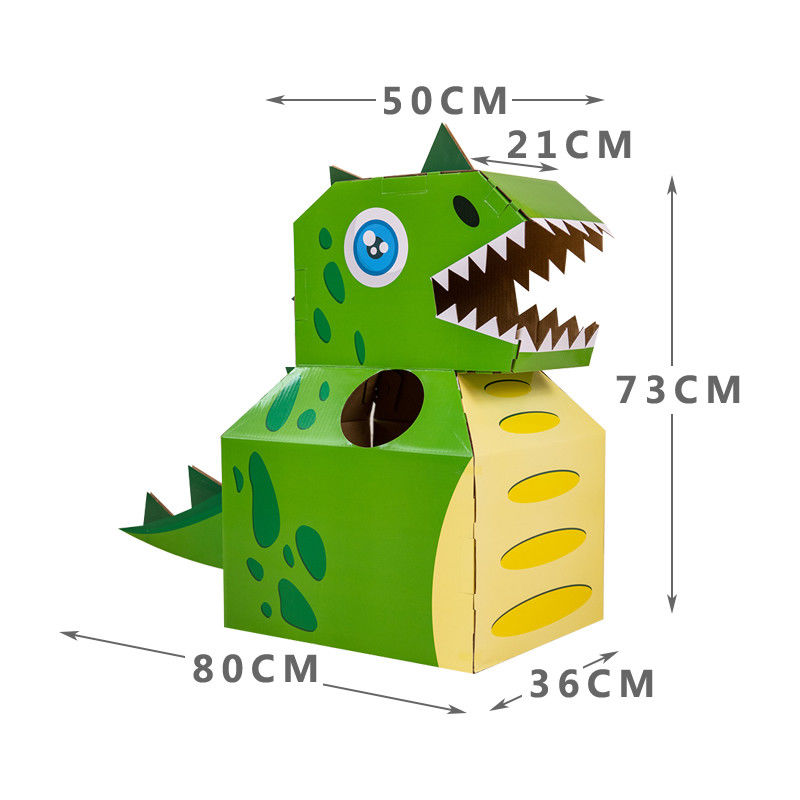 恐龙纸盒恐龙纸箱儿童纸箱玩具手工diy制作纸盒可穿戴纸壳拼装