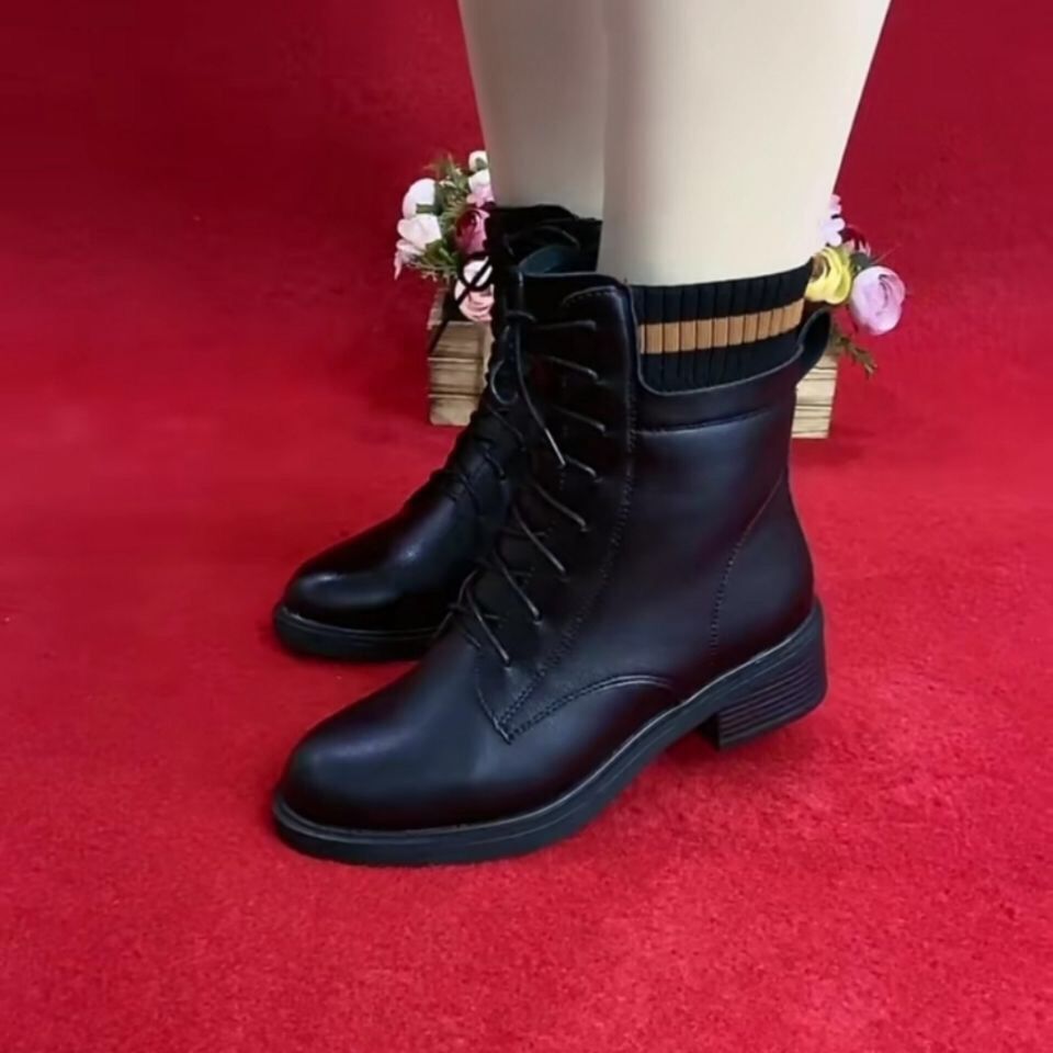  autumn and winter new real soft leather but knee high boots back zipper thick heel slim tall knight boots women's soft sole
