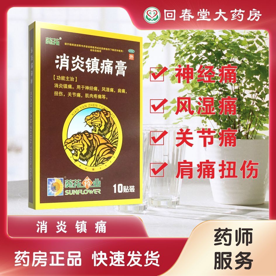 葵花消炎镇痛膏10贴消炎镇疼膏风湿痛肩关节肌肉痛阵痛膏