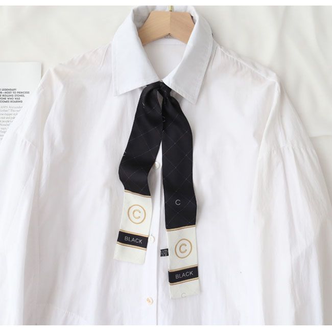  Sciarpa di seta a doppia faccia con fascia per capelli da donna, lunga e versatile, leggera, di lusso, per celebrità, sciarpa per pendolari OL_voghion.com