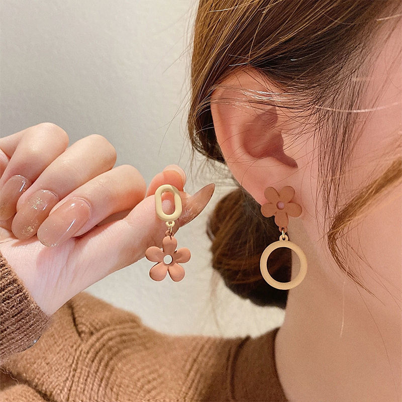 韩国耳环年新款潮秋冬女花朵耳环精致气质高级感耳饰耳钉