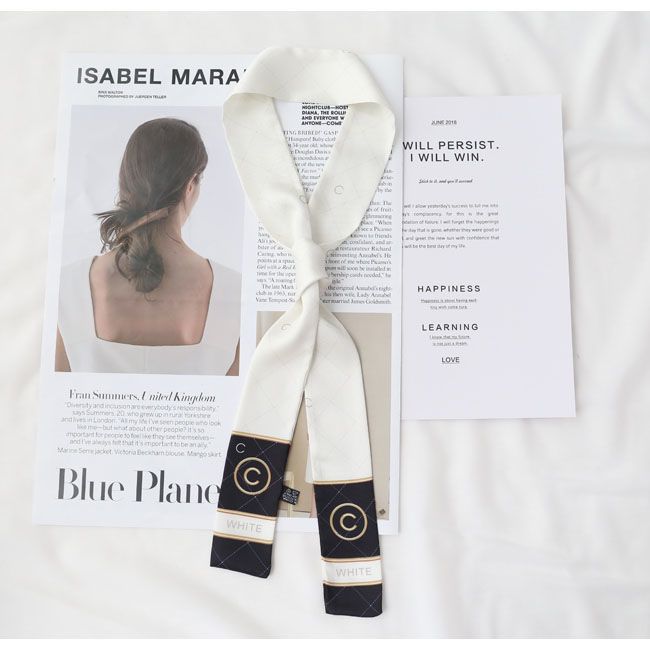  Sciarpa di seta a doppia faccia con fascia per capelli da donna, lunga e versatile, leggera, di lusso, per celebrità, sciarpa per pendolari OL_voghion.com