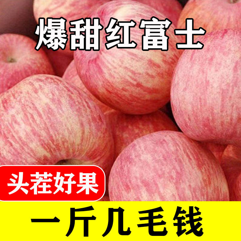 105944-新鲜陕西红富士苹果水果3/5/10斤包邮新鲜糖心丑苹果整箱苹果低价-详情图