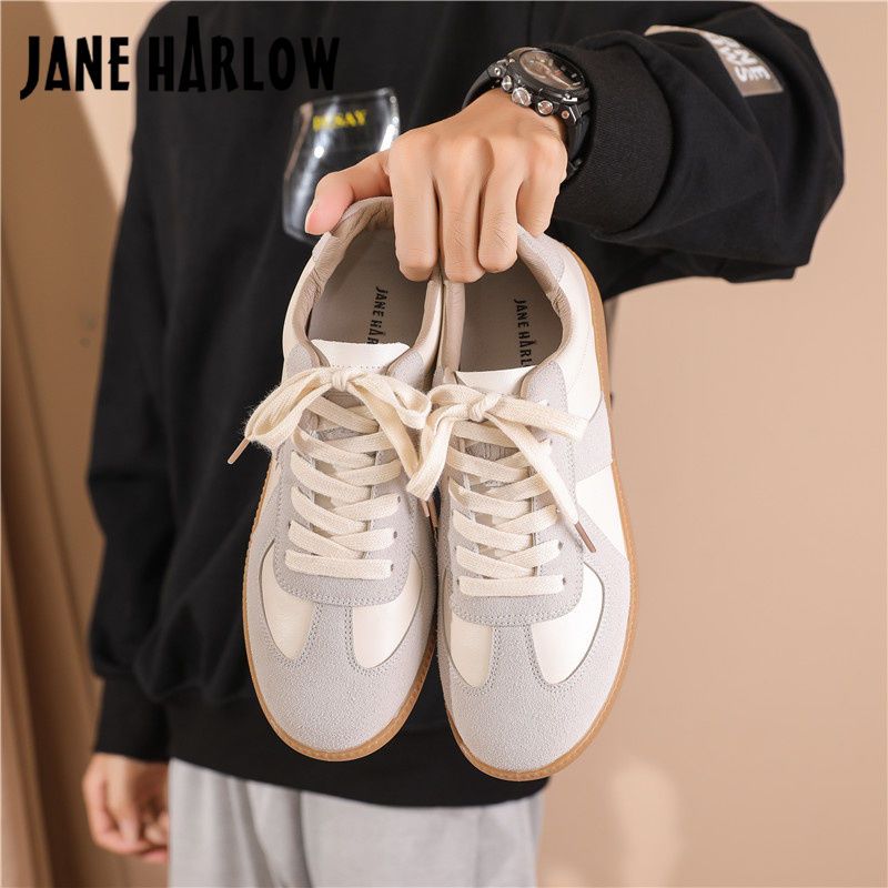 JANEHARLOW阿甘鞋男ins爆款2023新款韓版百搭休閒復古德訓鞋板鞋