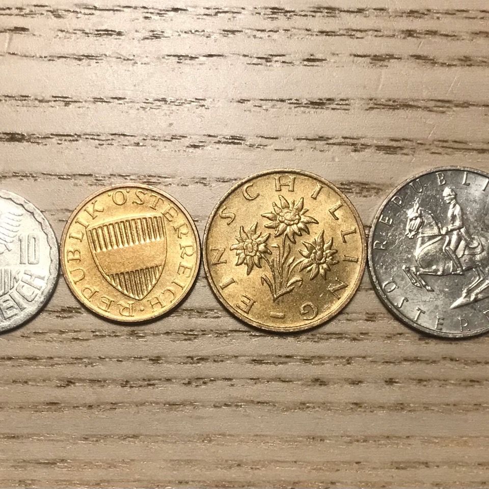 奥地利硬币一套6枚合售从5格罗什到5先令(店内第2件减5块)