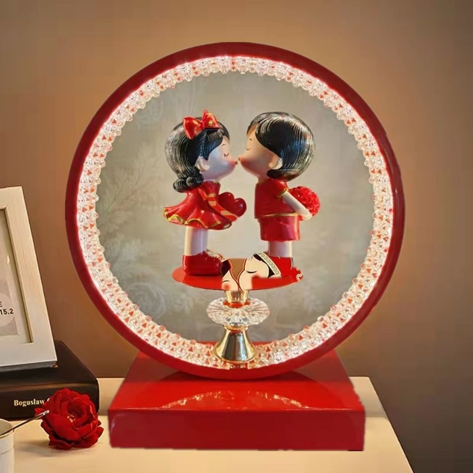 结婚台灯送人新婚礼物送新娘实用新婚礼品创意摆件高档床头长明灯拼团