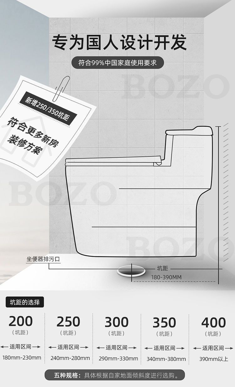 德國博致BOZO創意馬桶家用衛生間小戶型坐便器短座廁抽水單孔排污~~特價特賣