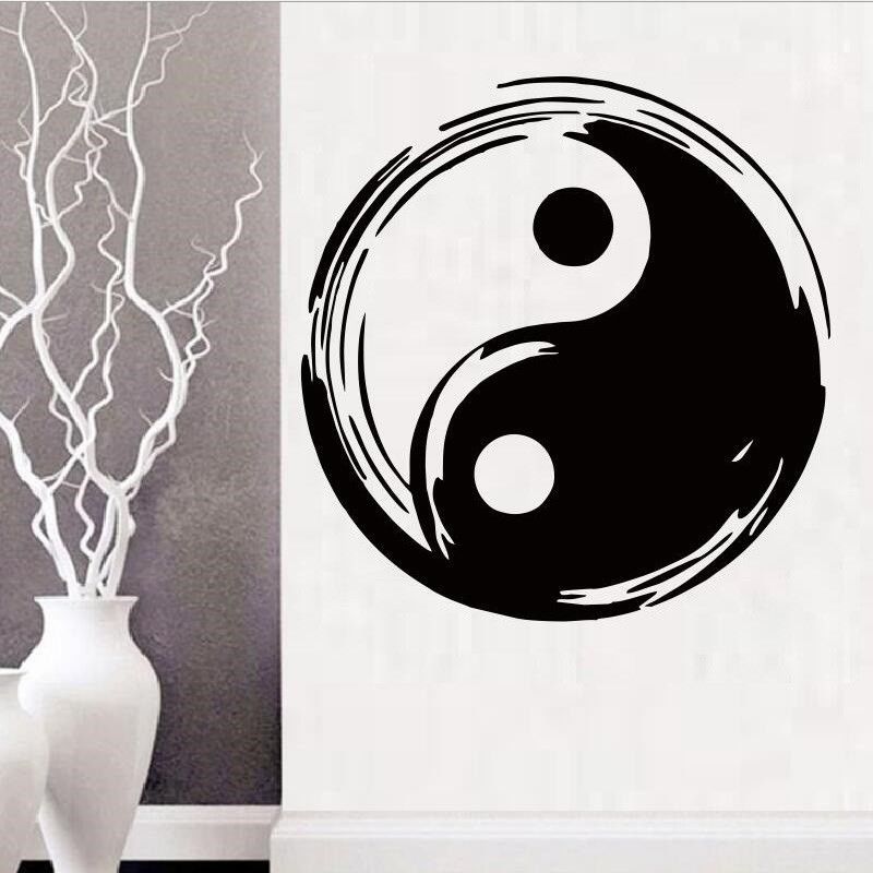 道家太极图墙贴画阴阳鱼贴纸瑜伽店铺车贴玻璃贴玄关中国风贴包邮