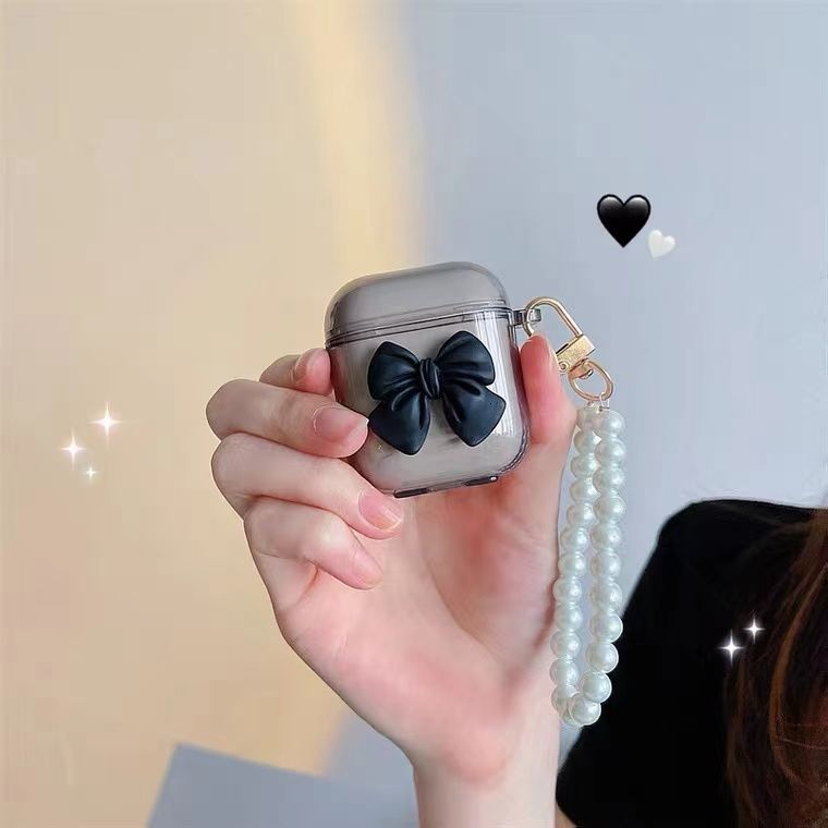 黑色炫酷爱心华强北pro4保护套苹果4代蓝牙耳机Mini4透明软壳pro5