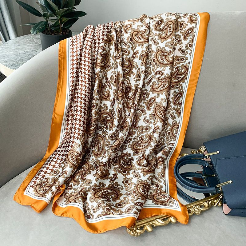 2021 Sommermode Neues Produkt Damenschal, Schal, Schal, Brokatimitat, Tausend-Vogel-Gitter, Drachenmuster_voghion.com
