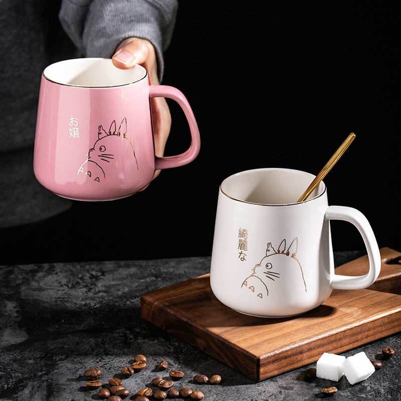Light luxury cup Japanese water cup couple Mug boys' cup drinking water ceramic cup brewing cup cartoon coffee cup