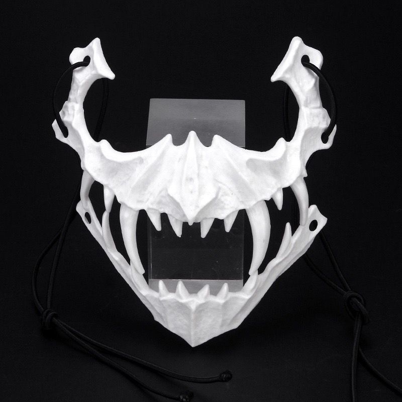 Two-dimensional half-face mask, dragon god, tiger, yaksha, tengu, human, wolf mask, performance cos dress, funny props