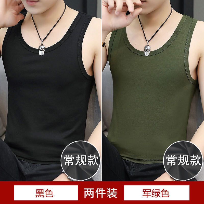 夏季背心男士潮流韩版中青年运动健身薄款圆领T恤休闲坎肩上衣服
