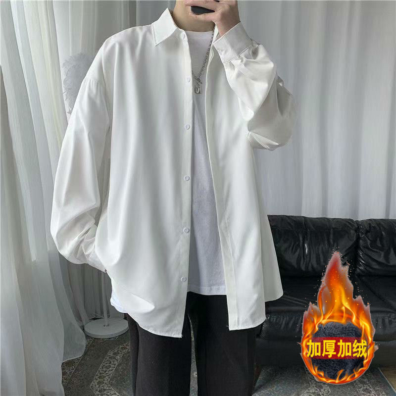 High-quality drape ice silk shirt men's long-sleeved sunscreen jacket loose fat man large size Korean style trendy handsome shirt