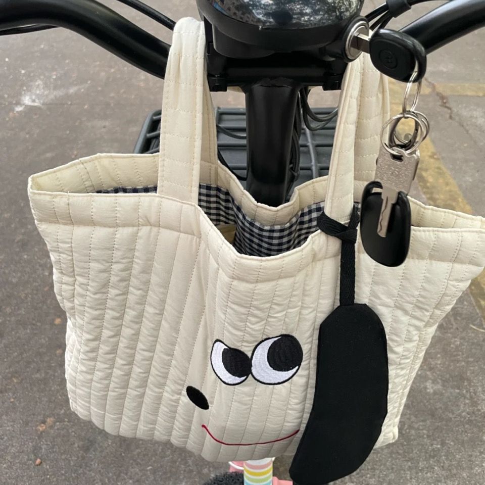 包包女2021年新款韓國ins大容量包日常購物手提包刺繡狗狗包大包