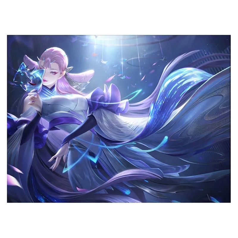 2021新款钻石画卡通王者荣耀貂蝉猫影幻舞女孩满钻客厅卧室贴钻画【2