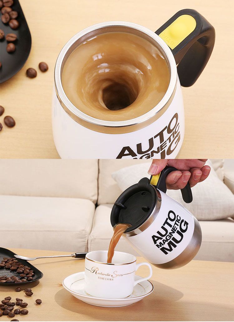 咖啡自动搅拌杯磁化旋转不锈钢杯电动充电懒人办公室水杯创意礼品
