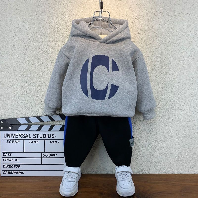 125795-男童加绒卫衣秋冬洋气2021新款儿童加厚衣服宝宝冬装男孩连帽上衣-详情图