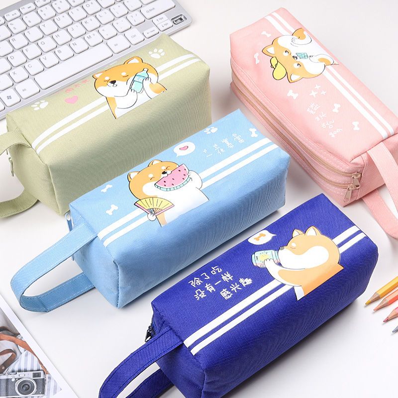双层笔袋学生韩版简约大容量多功能文具袋学生文具盒初中生铅笔袋
