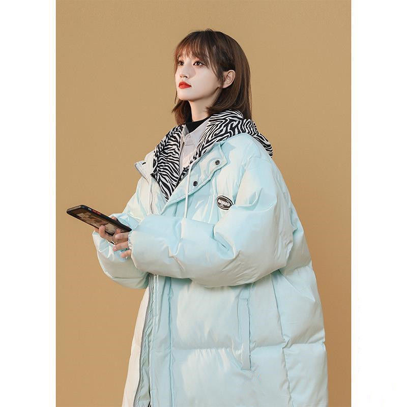 Fake two-piece cotton coat women's 2021 winter new oversize design sense niche age-reducing cotton coat all-match