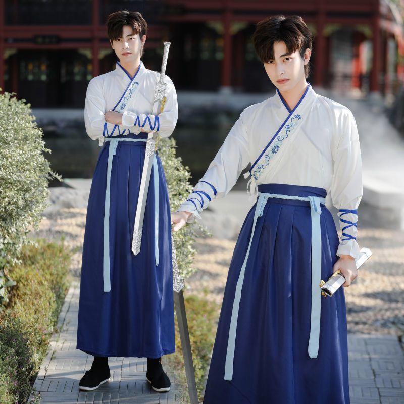 汉服男女装中国风成人礼国学服古风武侠帅气学生班服套装汉服情侣